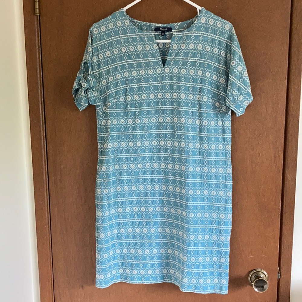 Blue and white Madewell dress